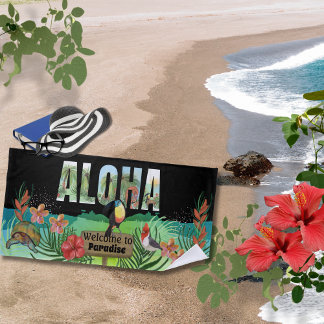 Serviette De Plage Aloha Aloha Aloha Tropical Paradise