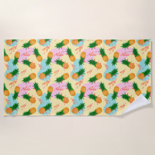 Serviette De Plage Aloha ananas cocktail