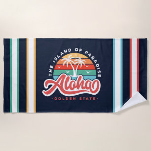 Serviette De Plage Aloha Golden State Hawaii