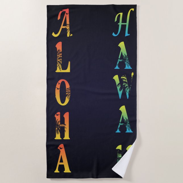 Serviette De Plage Aloha Hawaii (Devant)