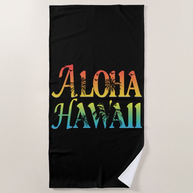 Serviette De Plage Aloha Hawaii (Devant)