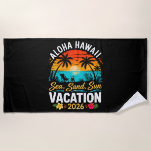 Serviette De Plage Aloha Hawaii Mer Sable Soleil 2026