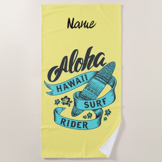 Serviette De Plage Aloha Hawaii Surf Rider Thunder_Cove (Devant)