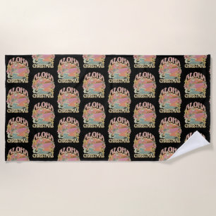 Serviette De Plage Aloha Noël Surfant Santa Hawaïen Kalikimaka