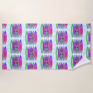 Serviette De Plage Aloha Plages Surf tropical Ananas