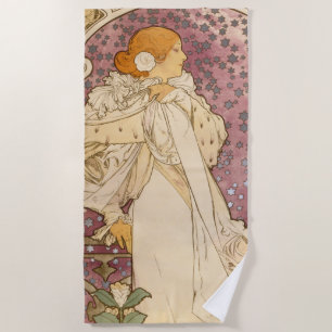 Serviette De Plage Alphonse Mucha La Dame Aux Camelias : Art Nouveau 