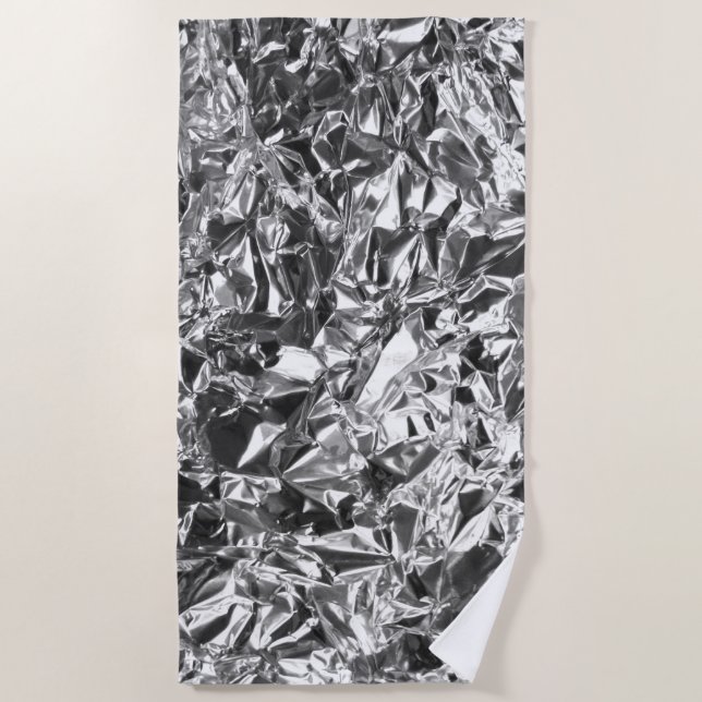 Serviette De Plage Aluminium Foil Design couleur argent (Devant)