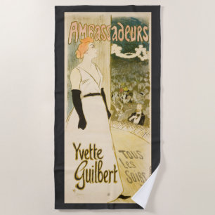 Serviette De Plage Ambassadeurs Yvette Guilbert par Theophile Steinle