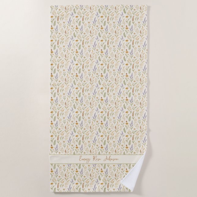 Serviette De Plage Ambiance florale Fleur sauvage (Devant)