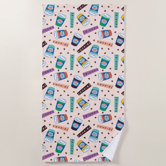 Serviette De Plage AMIS™ | Central Perk Vibrant Motif café (Devant)