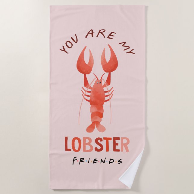 Serviette De Plage AMIS™ | Vous êtes mon homard aquarelle graphique (Devant)