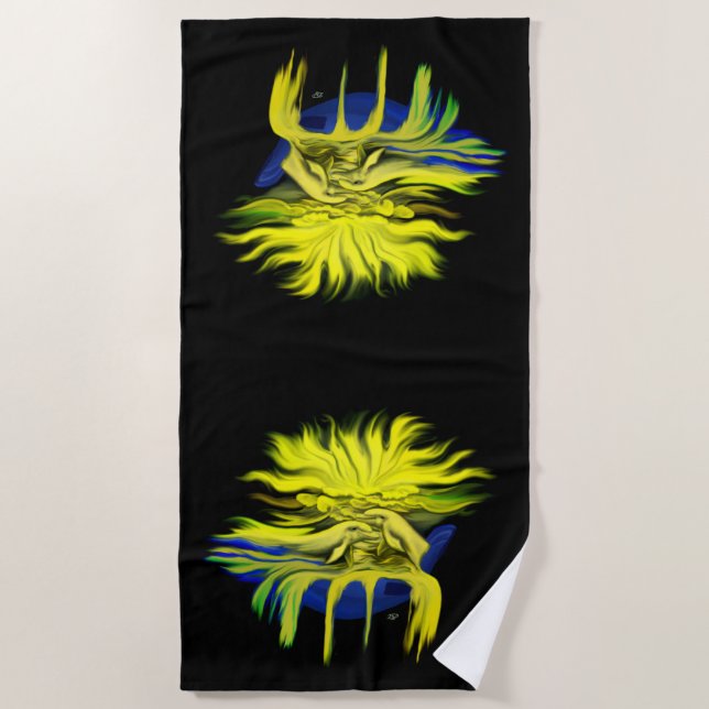 Serviette De Plage Amour dauphin (Devant)