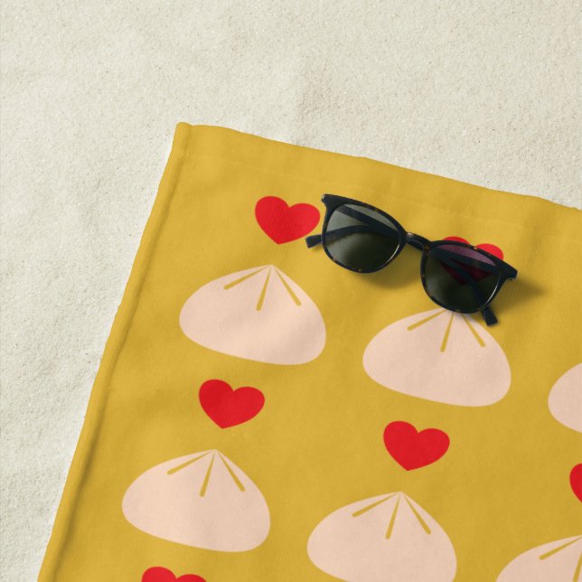 Serviette De Plage Amour Dumpling Longan Beach Towel (En situation)