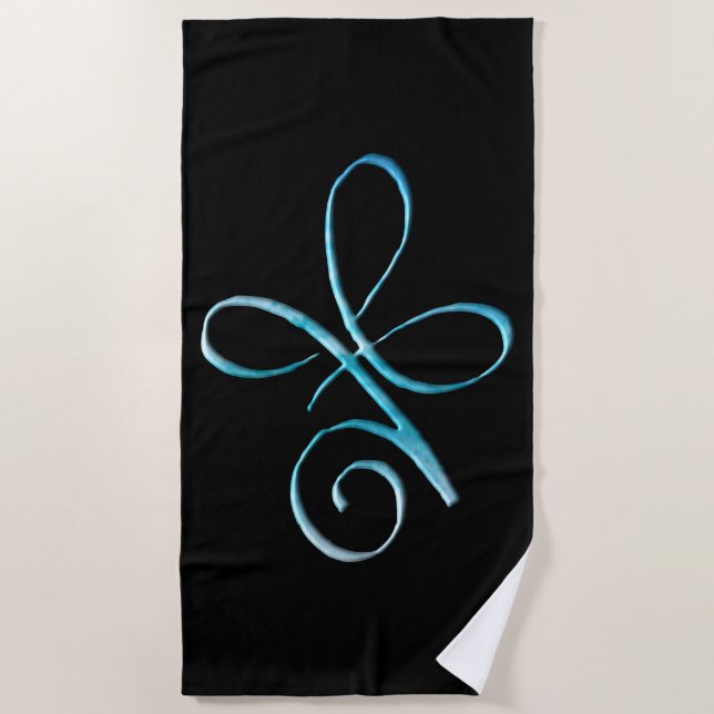 Serviette De Plage Amour inconditionnel turquoise (Devant)