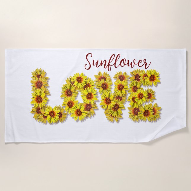 Serviette de plage Amour Tournesol (Devant)