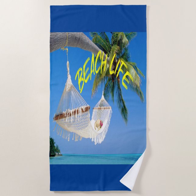 Serviette De Plage Amoureux de maison de plage vacances (Devant)