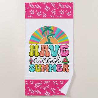 Serviette De Plage Amusant art de mots d'été cool amateurs de plage