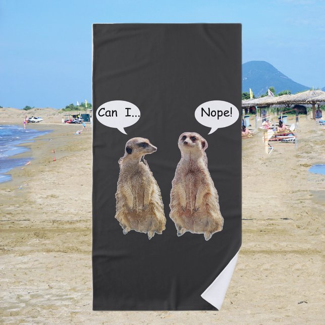 Serviette De Plage Amusant, mignon meerkats en conversation (Créateur téléchargé)