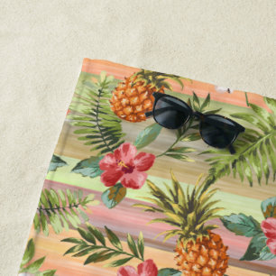 Serviette De Plage Amusants Tropical Ananas Fruit Flore