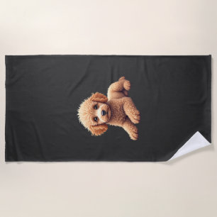 Serviette De Plage Amusing Chien Caniche Animal Drôle Amateur de Chie