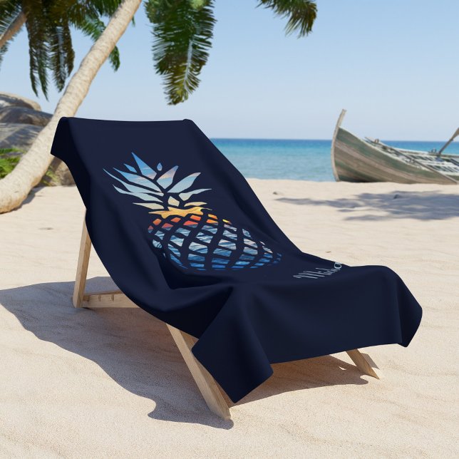 Serviette De Plage Ananas Sunset Beach Custom (Créateur téléchargé)