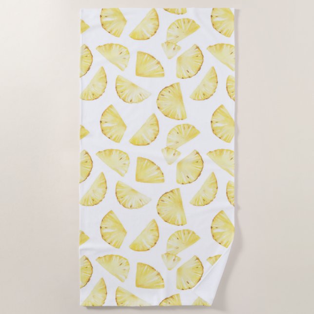 Serviette De Plage Ananas Tropicaux Aloha (Devant)