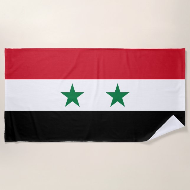 Serviette De Plage Ancien drapeau de Syrie (Devant)