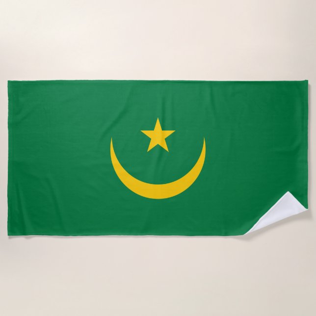Serviette De Plage Ancien drapeau mauritanien (Devant)