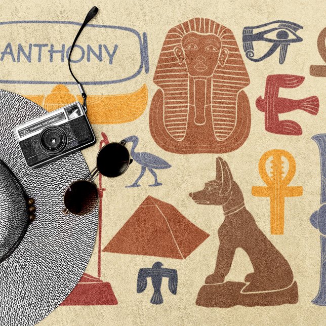 Serviette De Plage Ancienne Egypte Graphique égyptienne Thème (Créateur téléchargé)