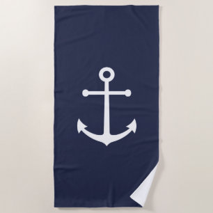 Serviette De Plage Ancre bleue marine