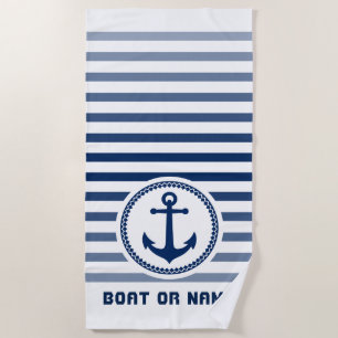 Serviette De Plage Ancre marine nautique Votre nom ou bateau Marine &