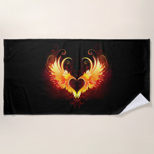 Serviette De Plage Angel Fire Heart with Wings