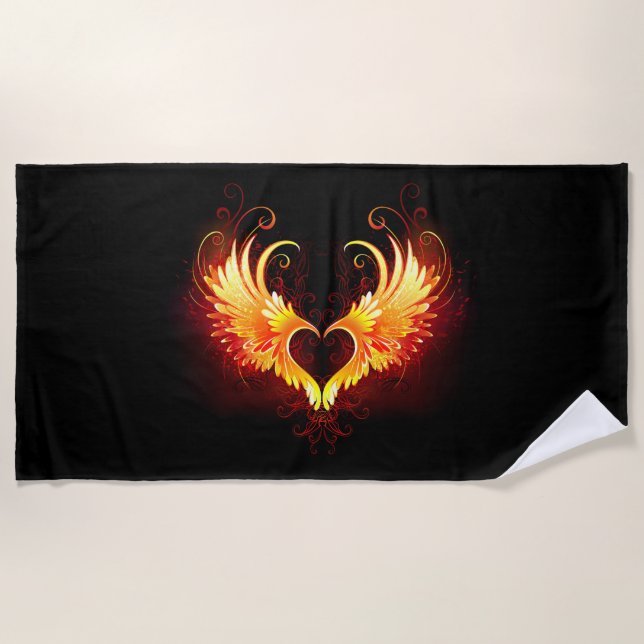 Serviette De Plage Angel Fire Heart with Wings (Devant)