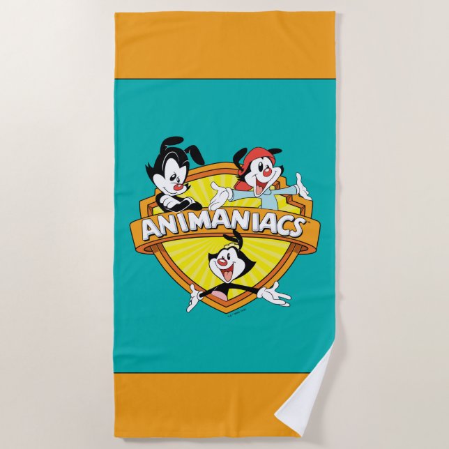 Serviette De Plage Animaniacs | Warner Brothers & Sister WB Shield (Devant)