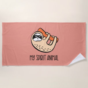 Serviette De Plage Animau drôle d'esprit paresseux