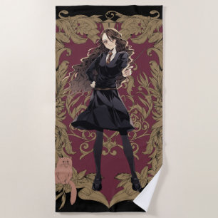 Serviette De Plage Anime Hermione Granger Cadre Orné