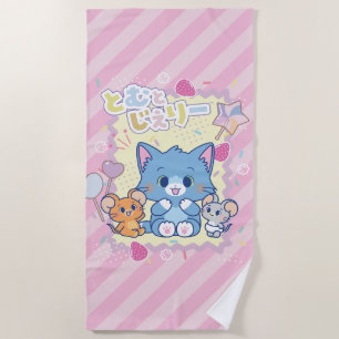 Serviette De Plage Anime Tom et Jerry Strawberry Fun