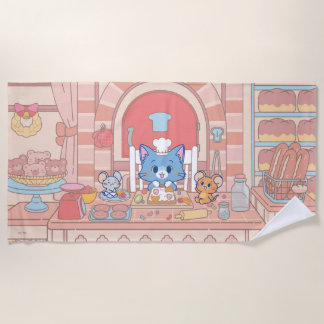 Serviette De Plage Anime Tom, Jerry et boulangerie Tuffy