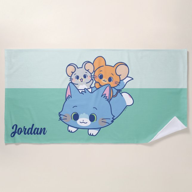 Serviette De Plage Anime Tom, Jerry et Tuffy (Devant)