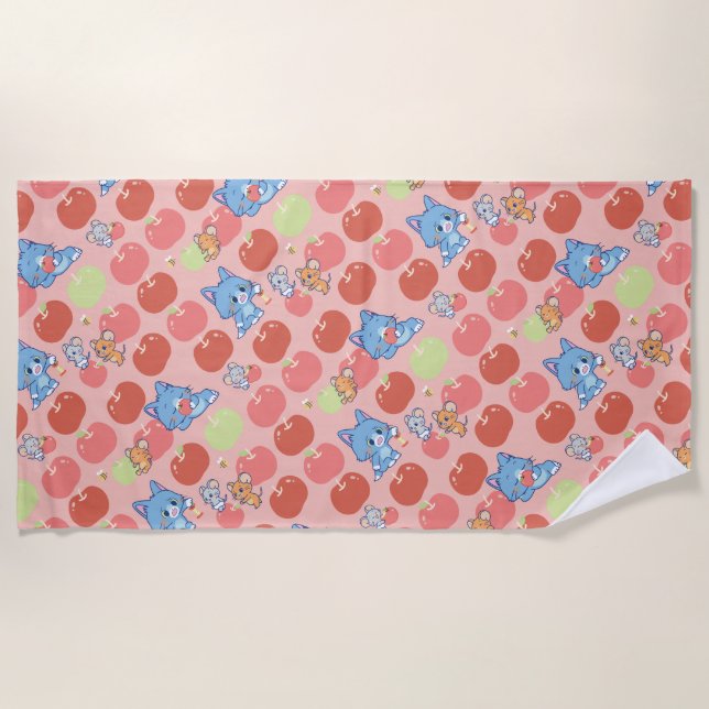 Serviette De Plage Anime Tom, Jerry et Tuffy Apple Motif (Devant)
