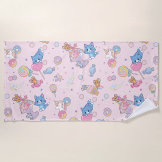 Serviette De Plage Anime Tom, Jerry et Tuffy Candyland Motif