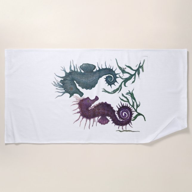 Serviette De Plage Année des hippocampes (Devant)