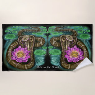 Serviette De Plage Année du serpent chinois Zodiac