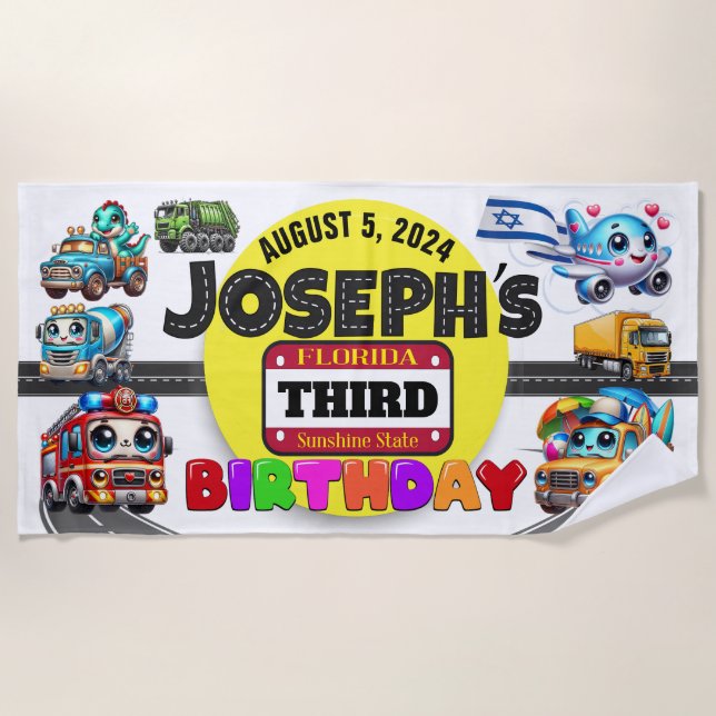 Serviette De Plage Anniversaire de la plage (Devant)