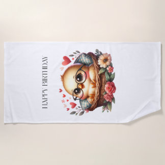Serviette De Plage Anniversaire de la poulette intelligente