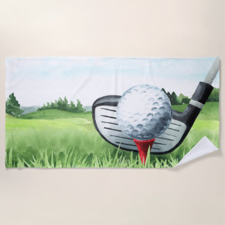 Serviette De Plage Anniversaire du golf