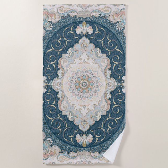 Serviette De Plage Antique Turkish Persian Carpet Rug (Devant)