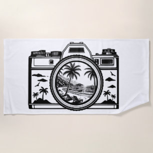 Serviette De Plage Appareil photo de plage de voyage