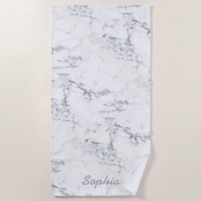 Serviette De Plage Apparence de texture de marbre faux stylée avec no (Devant)