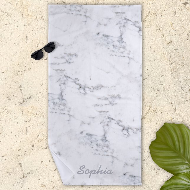 Serviette De Plage Apparence de texture de marbre faux stylée avec no (Créateur téléchargé)